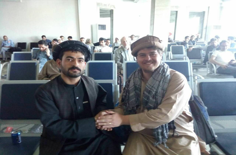 YPT meeting a Taliban fighter at Kabul airport
